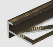 Профиль F-образный алюминиевый 10 мм PV53-10 коричневый матовый 2,7 м