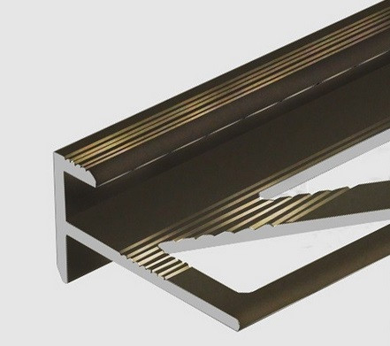 Заказать Профиль F-образный алюминиевый 10 мм PV53-10 коричневый матовый 2,7 м 
