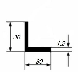 Заказать Уголок из алюминия 30х30х1,2 мм равносторонний 3 м Заказать Уголок из алюминия 30х30х1,2 мм равносторонний 3 м