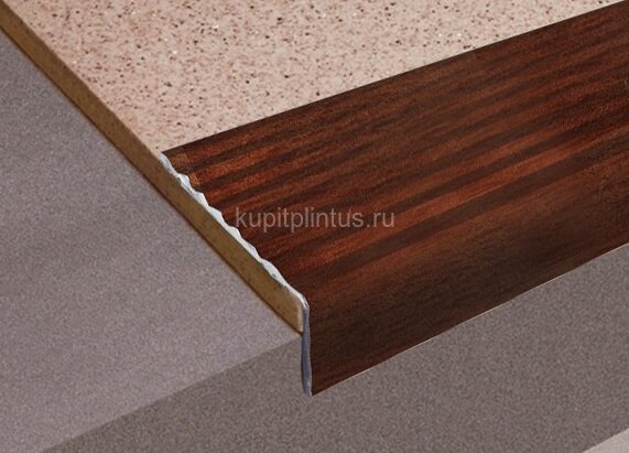 Заказать Порог угловой алюминиевый Д16 КД Махагон (декорированный) 2,7 м Заказать Порог угловой алюминиевый Д16 КД Махагон (декорированный) 2,7 м