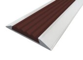 Порог противоскользящий с коричневой вставкой Д15 Серебро НЕ (анодированный) 2,7 м