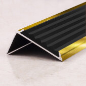 Порог угловой с резиновой вставкой ПО-38х23 золото глянец - черный 2,7 м Порог угловой с резиновой вставкой ПО-38х23 золото глянец - черный 2,7 м