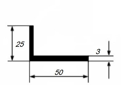 Заказать Уголок из алюминия 25х50х3 мм разносторонний 3 м Заказать Уголок из алюминия 25х50х3 мм разносторонний 3 м