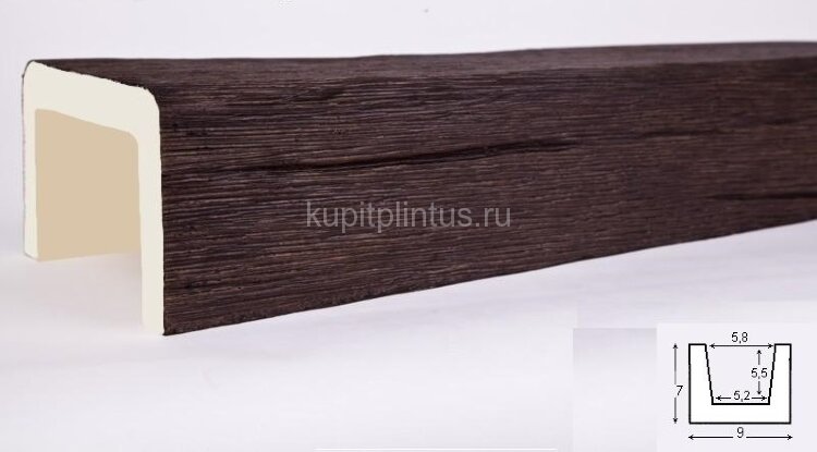 Заказать Декоративная балка из полиуретана 70х90 мм Уникс Модерн М9 Темный дуб 3 м Заказать Декоративная балка из полиуретана 70х90 мм Уникс Модерн М9 Темный дуб 3 м