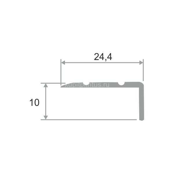 Заказать Угловой порог с насечками 24х10 мм ПО-24х10-00 без покрытия 2.7 м 