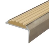 Угловой порог алюминиевый противоскользящий 22х42 мм Д01 КР люкс Шампань (бежевая вставка) 2,7 м Угловой порог алюминиевый противоскользящий 22х42 мм Д01 КР люкс Шампань (бежевая вставка) 2,7 м