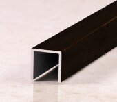 Алюминиевый П-профиль 10х10 мм П-10х10 Черный матовый браш 2,7 м