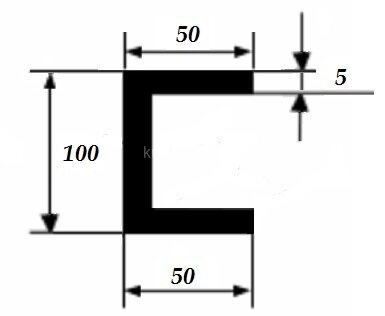Заказать Швеллер 50х100х50х5 мм из алюминия 3 м Заказать Швеллер 50х100х50х5 мм из алюминия 3 м