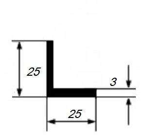 Заказать Уголок из алюминия 25х25х3 мм равносторонний 3 м Заказать Уголок из алюминия 25х25х3 мм равносторонний 3 м