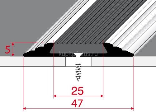 Заказать Алюминиевый порог противоскользящий с резинкой 47 мм Effector A 10-03 Бронза 2,7 м Заказать Алюминиевый порог противоскользящий с резинкой 47 мм Effector A 10-03 Бронза 2,7 м