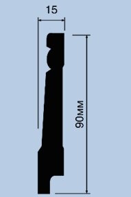 Заказать Напольный плинтус 90х15 мм Hiwood B90 из полистирола 2 м Заказать Напольный плинтус 90х15 мм Hiwood B90 из полистирола 2 м