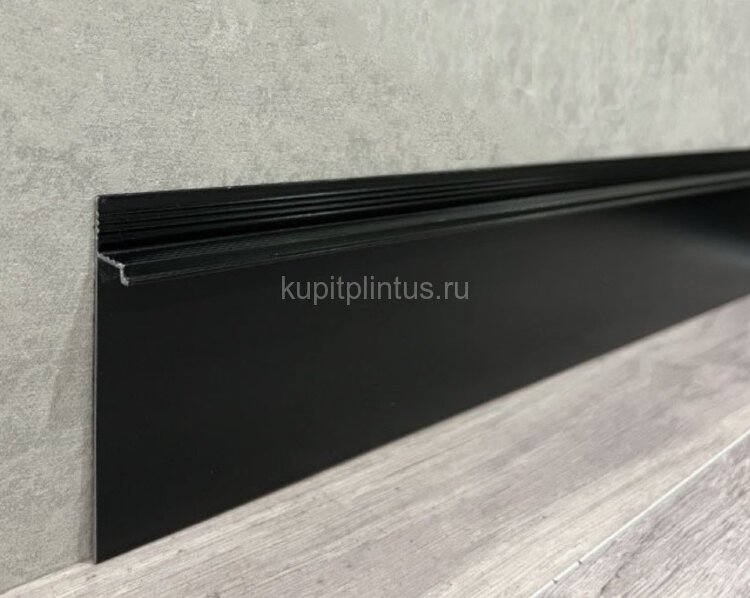 Заказать Алюминиевый плинтус теневой под гипсокартон ПТ-1/80 черный 3м Заказать Алюминиевый плинтус теневой под гипсокартон ПТ-1/80 черный 3м