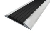 Порог противоскользящий с черной вставкой Д15 Серебро НЕ (анодированный) 2,7 м