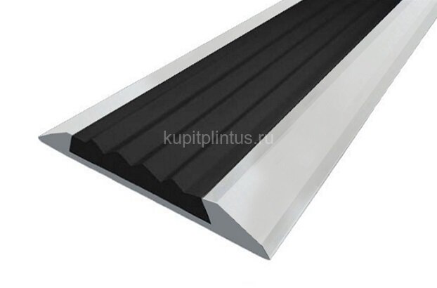 Заказать Порог противоскользящий с черной вставкой Д15 Серебро НЕ (анодированный) 2,7 м Заказать Порог противоскользящий с черной вставкой Д15 Серебро НЕ (анодированный) 2,7 м