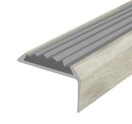 Порог угловой с серой резиновой вставкой Д01 КД Ясень беленый 2,7 м Порог угловой с серой резиновой вставкой Д01 КД Ясень беленый 2,7 м