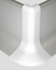 Комплект уголков внешних (2 шт.) для напольного плинтуса Effector Q63 серебро