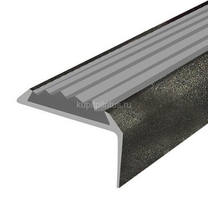 Заказать Угловой порог алюминиевый противоскользящий 22х42 мм Д01 КР люкс Черный металлик (серая вставка) 2,7 м Заказать Угловой порог алюминиевый противоскользящий 22х42 мм Д01 КР люкс Черный металлик (серая вставка) 2,7 м