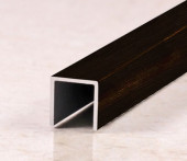 Алюминиевый П-профиль 10х10 мм П-10х10 Черный глянцевый браш 2,7 м