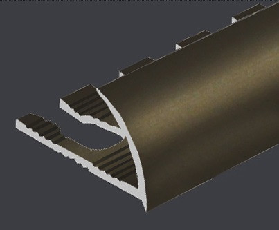 Заказать Гибкий C-профиль алюминиевый для плитки 10 мм PV11-10 коричневый матовый 2,7 м 