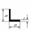 Заказать Уголок из алюминия 25х25х2 мм равносторонний 3 м 