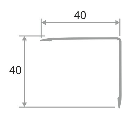 Заказать Алюминиевый уголок 40х40 мм ПН-40х40 Черный муар 2,7 м 