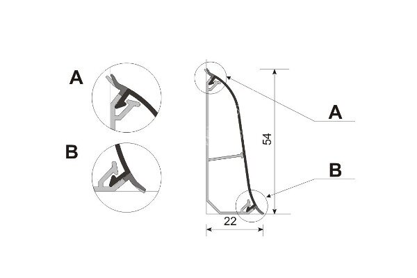 Заказать Плинтус напольный алюминиевый Aspro A-5ZLCO-A0, A1 54 мм Inox 2,5 м Заказать Плинтус напольный алюминиевый Aspro A-5ZLCO-A0, A1 54 мм Inox 2,5 м