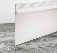 Алюминиевый плинтус теневой под гипсокартон ПТ-1/80 белый матовый 3м Алюминиевый плинтус теневой под гипсокартон ПТ-1/80 белый матовый 3м