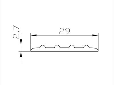 Заказать Резиновый профиль лента противоскользящий Евроступень Н-29 серый 9 м 