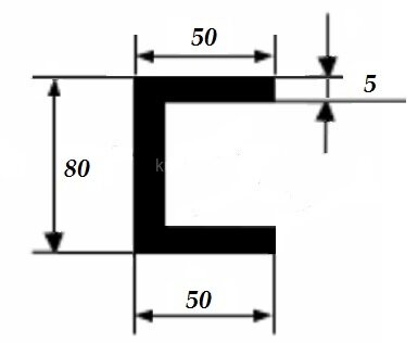 Заказать Швеллер 50х80х50х5 мм из алюминия 3 м Заказать Швеллер 50х80х50х5 мм из алюминия 3 м