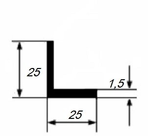 Заказать Уголок из алюминия 25х25х1,5 мм равносторонний 3 м Заказать Уголок из алюминия 25х25х1,5 мм равносторонний 3 м