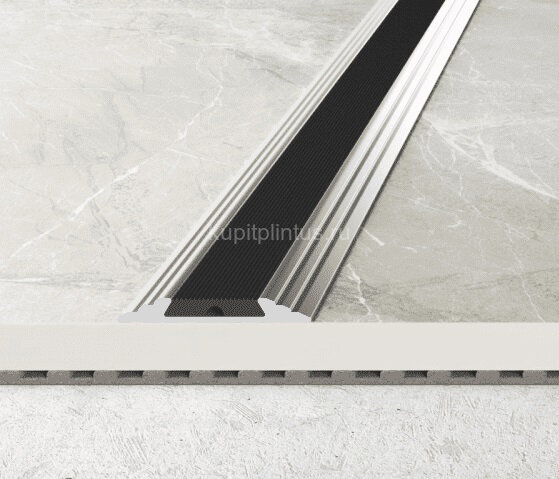 Заказать Алюминиевый порог противоскользящий с резинкой 47 мм Effector A 10-01 Серебро 2,7 м 