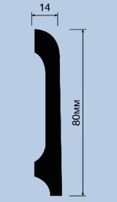 Заказать Напольный плинтус 80х14 мм Hiwood B80B из полистирола 2 м 