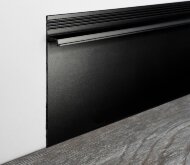 Алюминиевый плинтус теневой под гипсокартон ПТ-1/80 черный муар 3м Алюминиевый плинтус теневой под гипсокартон ПТ-1/80 черный муар 3м