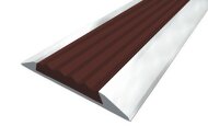 Порог противоскользящий с коричневой вставкой Д15 Алюминий-коричневый (без отделки) 2,7 м