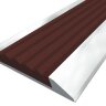 Заказать Порог противоскользящий с коричневой вставкой Д15 Алюминий-коричневый (без отделки) 2,7 м 