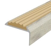 Порог угловой с бежевой резиновой вставкой Д01 КД Ясень беленый 2,7 м Порог угловой с бежевой резиновой вставкой Д01 КД Ясень беленый 2,7 м