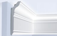 Потолочный плинтус 150х42 мм Hiwood L1902L белый полистирол 2 м Потолочный плинтус 150х42 мм Hiwood L1902L белый полистирол 2 м