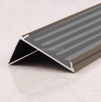 Заказать Порог угловой с резиновой вставкой ПО-38х23 бронза матовая - серый 2,7 м 