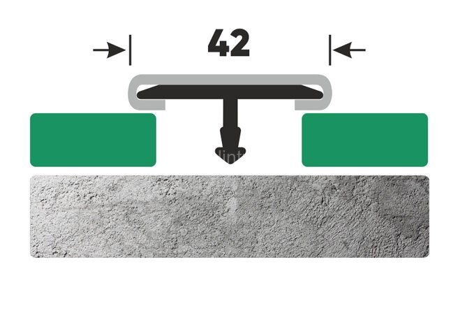 Заказать Т-профиль стальной с алюминиевой вставкой 42 мм FTA 42 GP золото полированное 2,7 м 