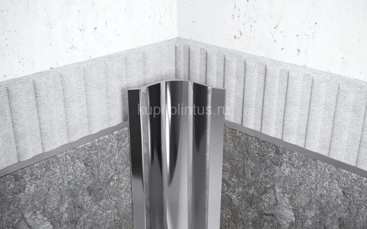 Заказать Закругленный внутренний уголок стальной 50х50 мм FVR 50 P полированная сталь 2,7 м Заказать Закругленный внутренний уголок стальной 50х50 мм FVR 50 P полированная сталь 2,7 м