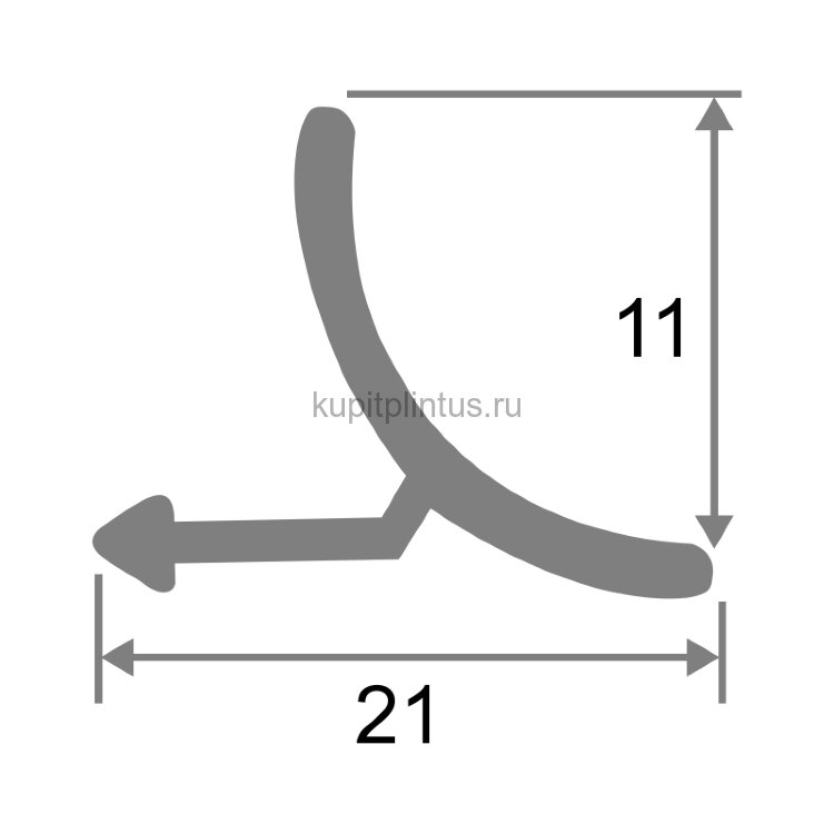 Заказать Внутренний угол для плитки алюминиевый ПО-В9 Графит глянец 2,7 м 
