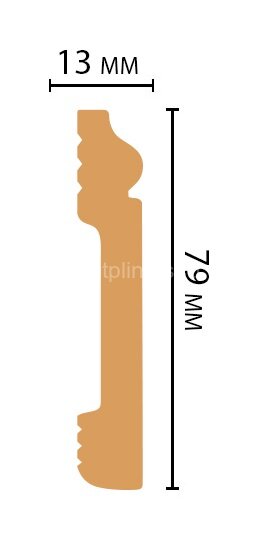Заказать Напольный плинтус Decomaster D005-73 ШК/26 из полистирола 79х13х2400 мм 