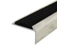 Порог угловой с черной резиновой вставкой Д01 КД Ясень беленый 2,7 м Порог угловой с черной резиновой вставкой Д01 КД Ясень беленый 2,7 м