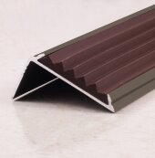Порог угловой с резиновой вставкой ПО-38х23 бронза матовая - коричневый 2,7 м Порог угловой с резиновой вставкой ПО-38х23 бронза матовая - коричневый 2,7 м