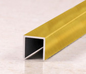 Алюминиевый П-профиль 10х10 мм П-10х10 Золото глянцевое браш 2,7 м