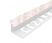 Профиль ПВХ для плитки Cezar внутренний 12 мм 225 Светло-розовый мрамор 2,5 м