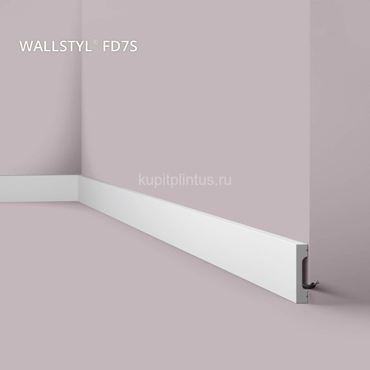 Заказать Напольный плинтус NMC Wallstyl FD7S белый 70х15 мм 2 м 
