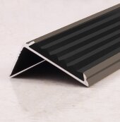 Порог угловой с резиновой вставкой ПО-38х23 бронза матовая - черный 2,7 м Порог угловой с резиновой вставкой ПО-38х23 бронза матовая - черный 2,7 м