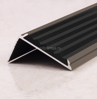 Заказать Порог угловой с резиновой вставкой ПО-38х23 бронза матовая - черный 2,7 м 