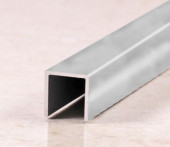 Алюминиевый П-профиль 10х10 мм П-10х10 Серебро глянцевое браш 2,7 м